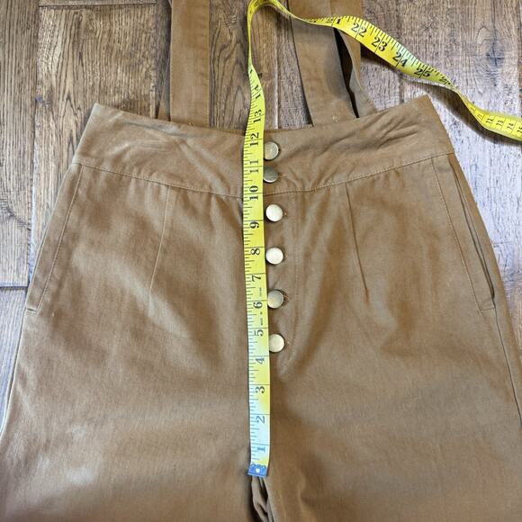 NWT Paper Crane Button Fly Wide Leg Camel Removable Suspender Strap Pants Sz XS - Picture 4 of 8